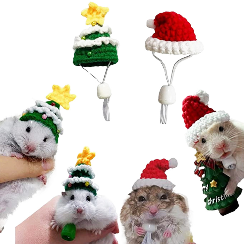 Santa Hat Plush - Ręcznie tkany świąteczny kapelusz dla zwierząt