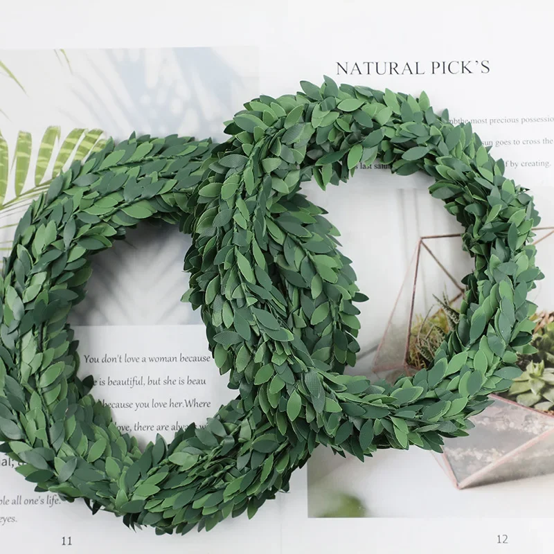 Christmas Wreath Fake - 7 metrów drutu żelaznego zielony liść