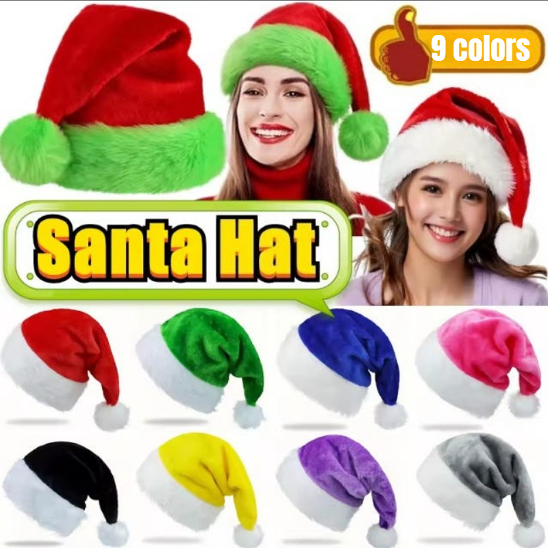 Santa Hat Plush - Pluszowe czapki Świętego Mikołaja, aksamitne czapki
