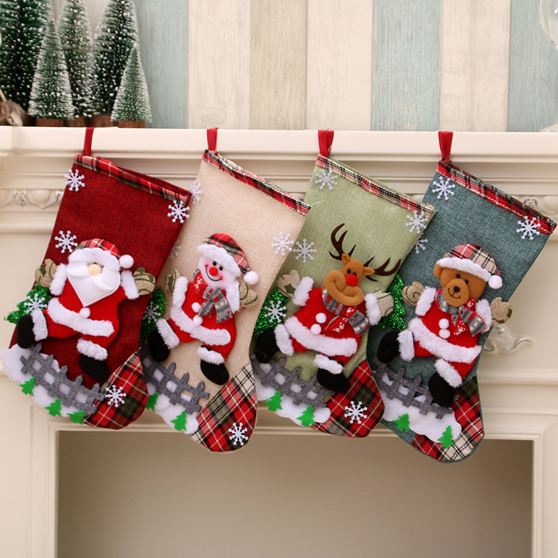 Christmas Stocking Hanging - Duże skarpety świąteczne 31 cm, dekoracje